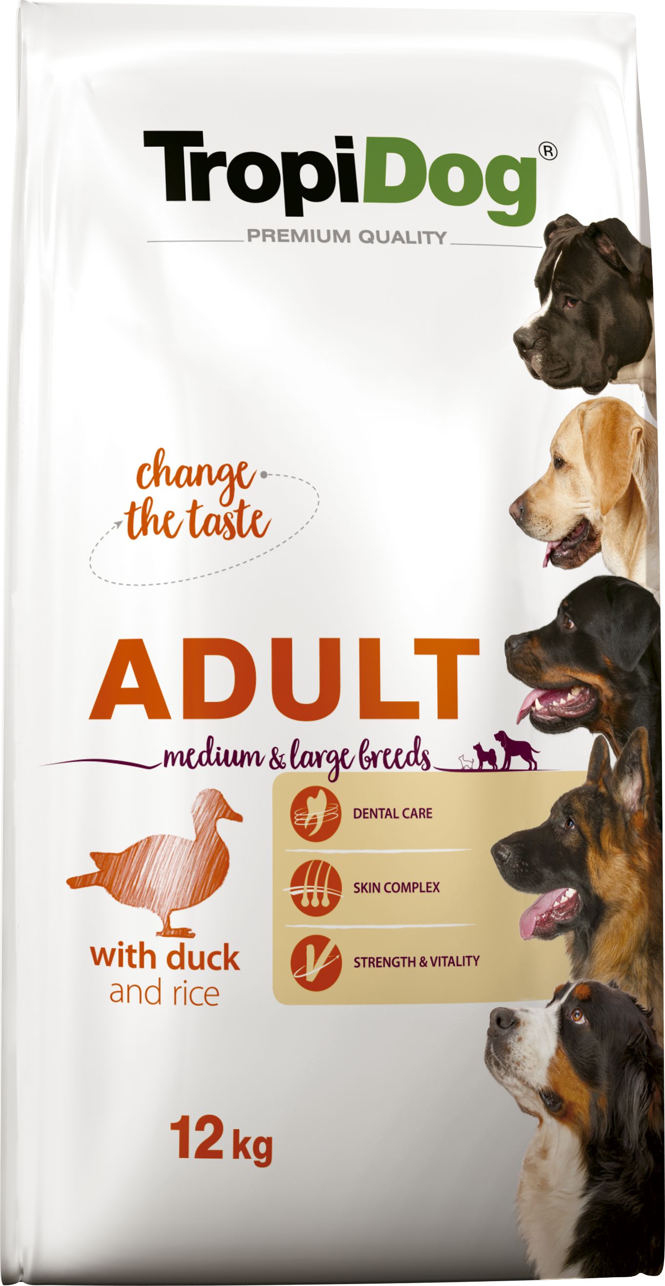 TropiDog TROPIDOG Premium adult medium & large breed kaczka z ryżem 12kg