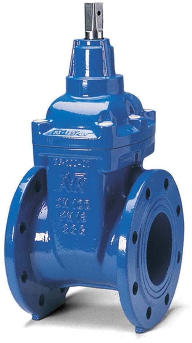 Skydeventil AVK 100 mm med flanger