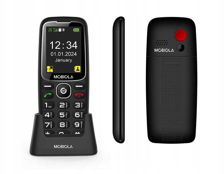 Telefon GSM Mobiola MB800 Czerwony z ładowarką biurkową, DualSIM