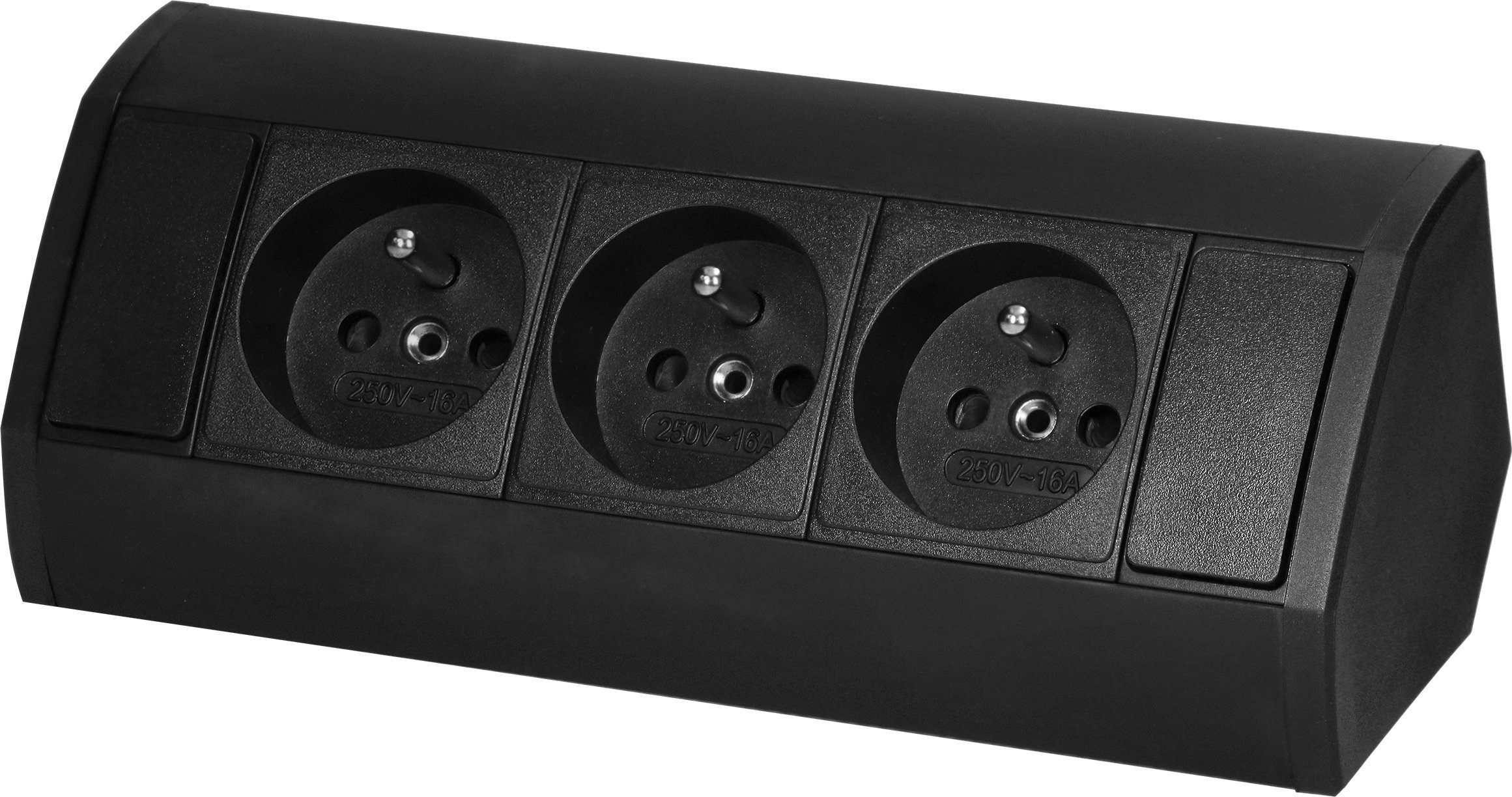 Orno Gniazdo meblowe 3x2P+Z, czarne