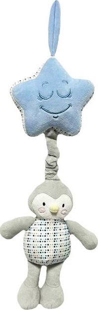 Pozytywka Pingwin Miętowo-Niebieski Przytulanka Miękki Materiał Dźwięk