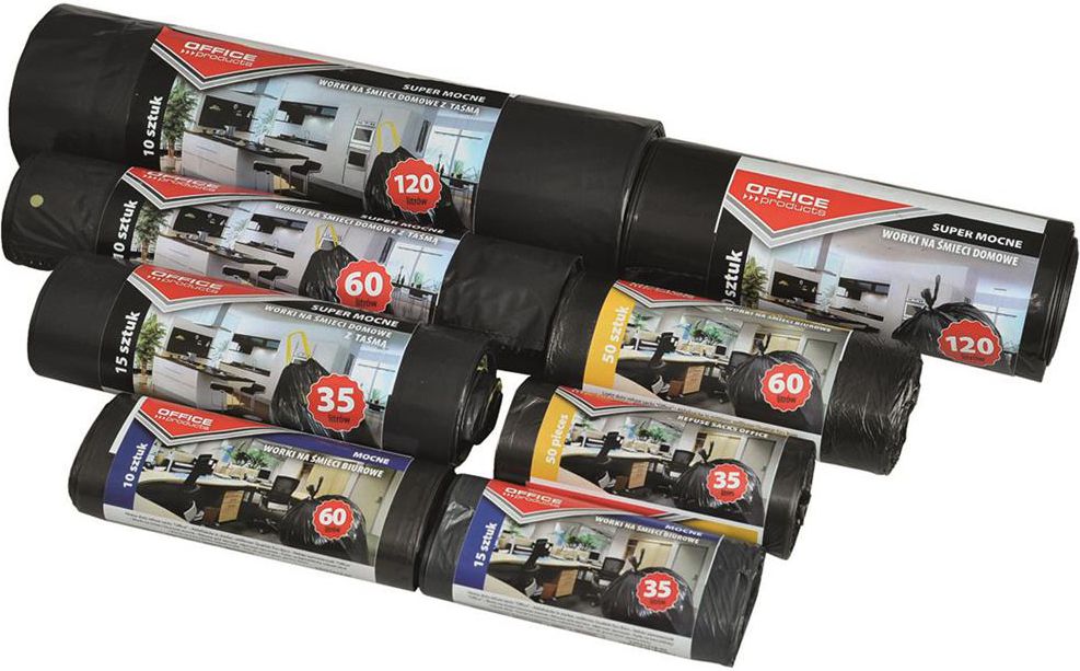 Office Products Worki na śmieci biurowe, 35l, 15szt, czarne (5901503651148)