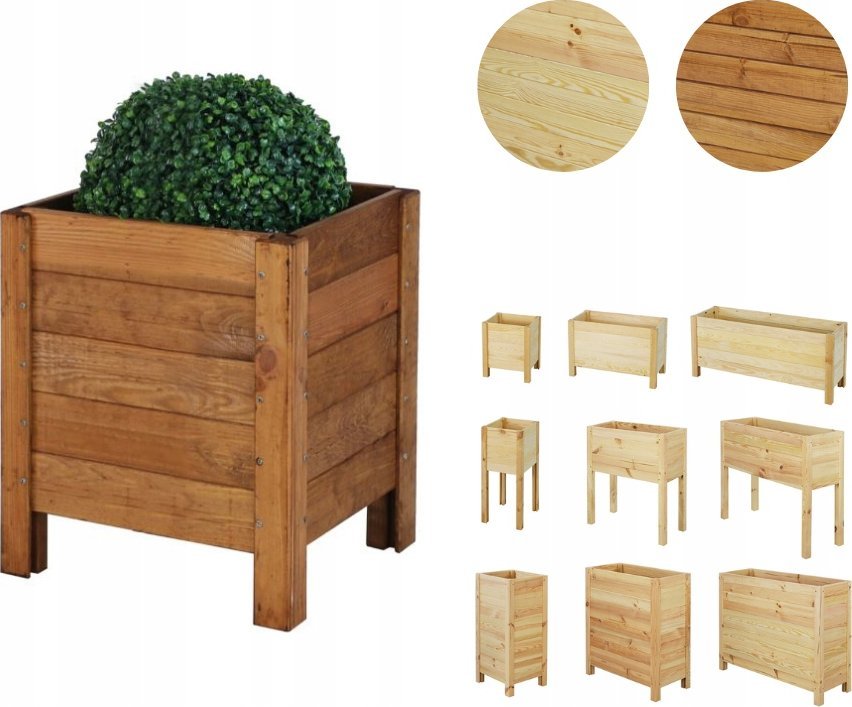 Wamar-Sosenka DREWNIANA DONICA SKRZYNIA BALKONOWA ERDES-4-1 BRĄZOWY DREWNO SOSNOWE