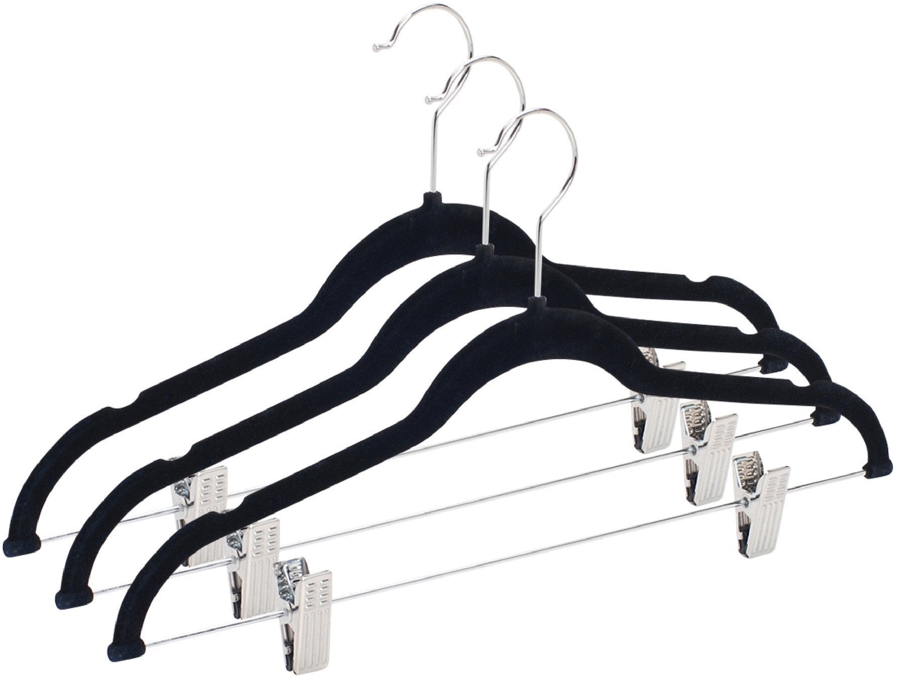 VELVET HANGER CLIPS BLACK LSV023 3PCS
