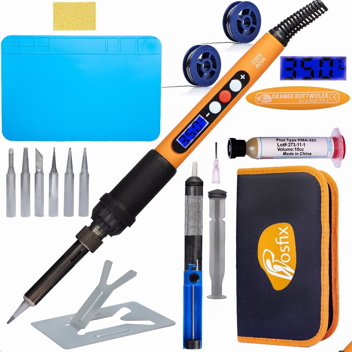 Rosfix LUTOWNICA Z WYŚWIETLACZEM GROTY MATA CYNA ODSYSACZ PIÓRNIK GĄBKA TOPNIK