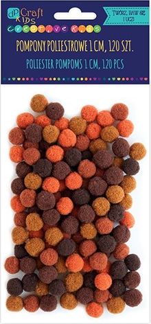 DP Craft Pompony poliestrowe DPCRRAFT 1cm mix brązowy 120szt. Dalprint