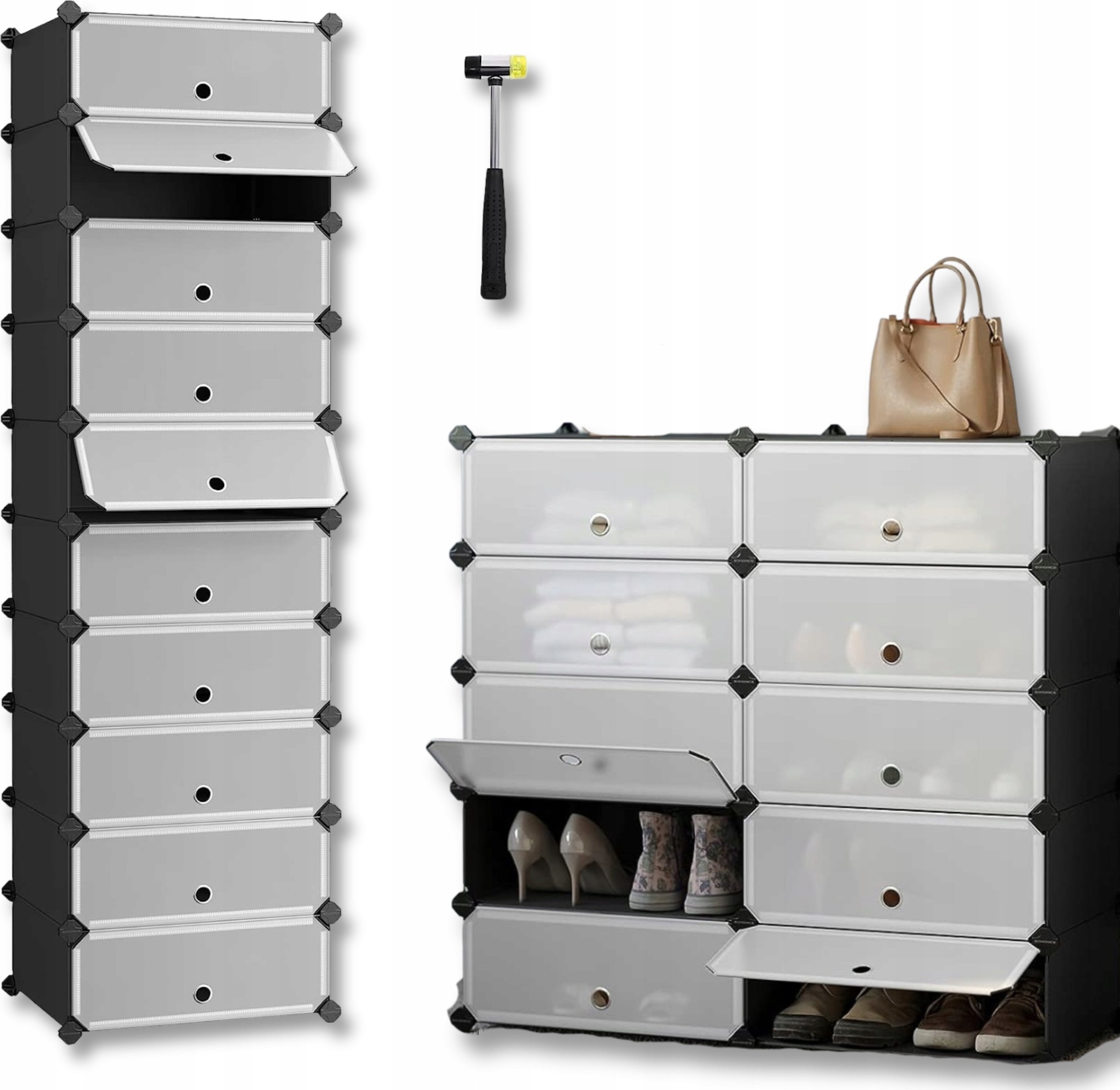 ORGANIZER NA BUTY PUDEŁKA POJEMNIKI SZAFKA MODUŁOWA REGAŁ STOJAK 173x43x31