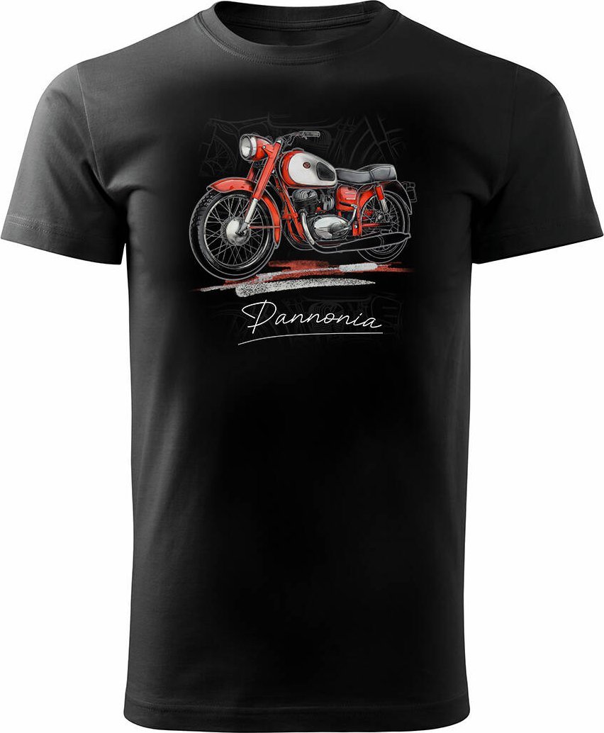 Topslang Koszulka z motocyklem na motor Pannonia panonia męska czarna REGULAR XL