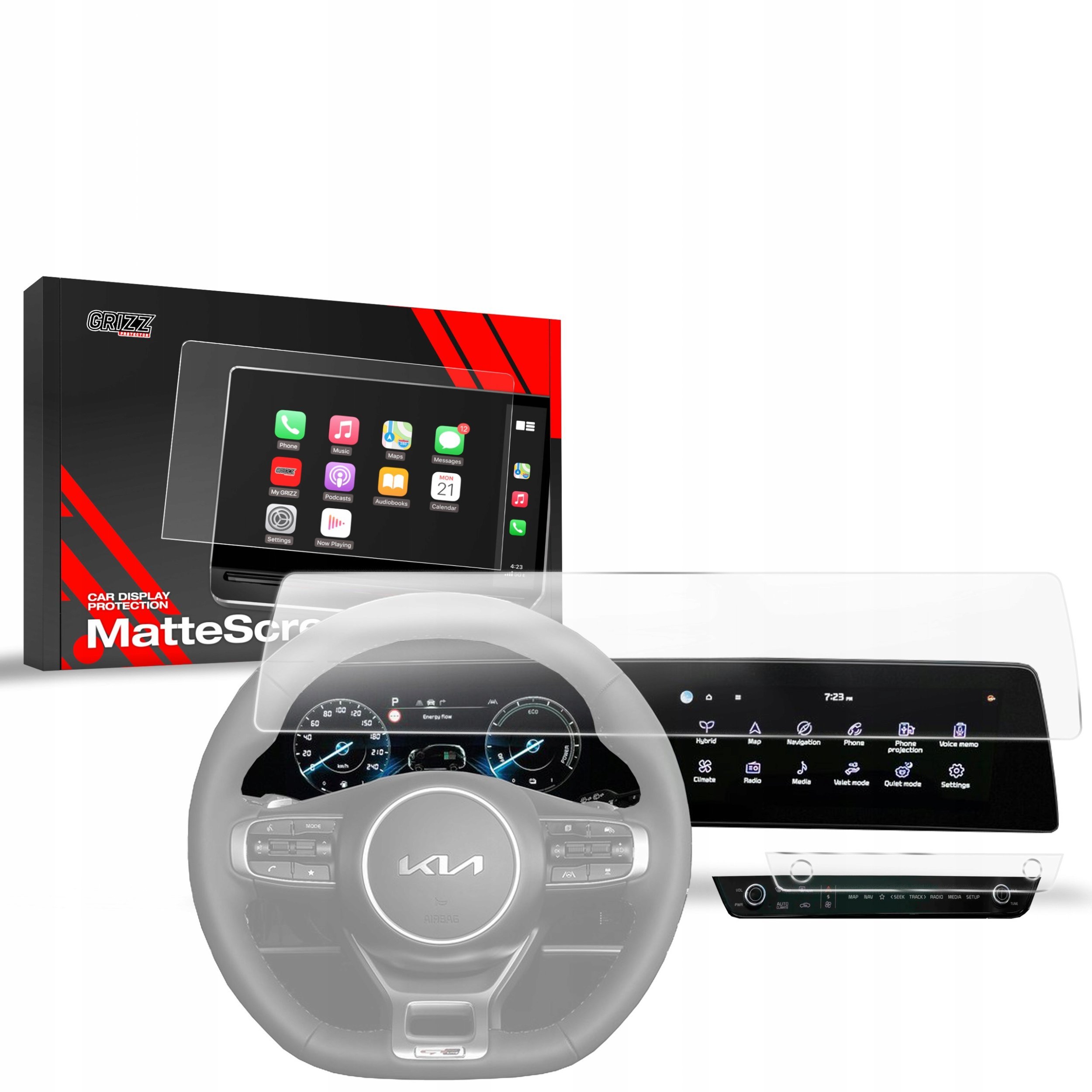 Folia matowa GrizzGlass CarDisplay Protection do Kia Sportage 5 Business Line 2021-2025 [2w1]