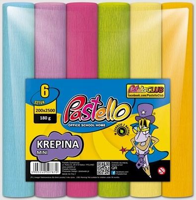 Pastello Krepina MINI 20x25 cm 6 szt. mix kolorów PASTELOWYCH PAS-3467 Pastello