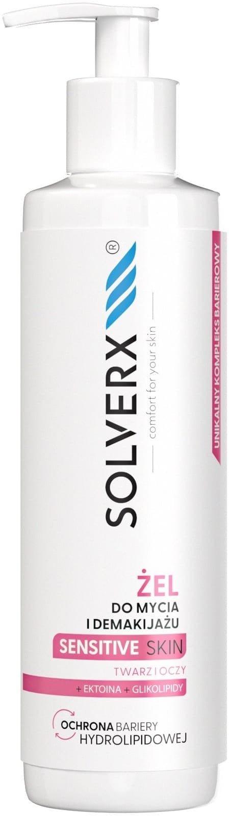 SOLVERX Sensitive Skin Żel do mycia i demakijażu twarzy i oczu 200 ml