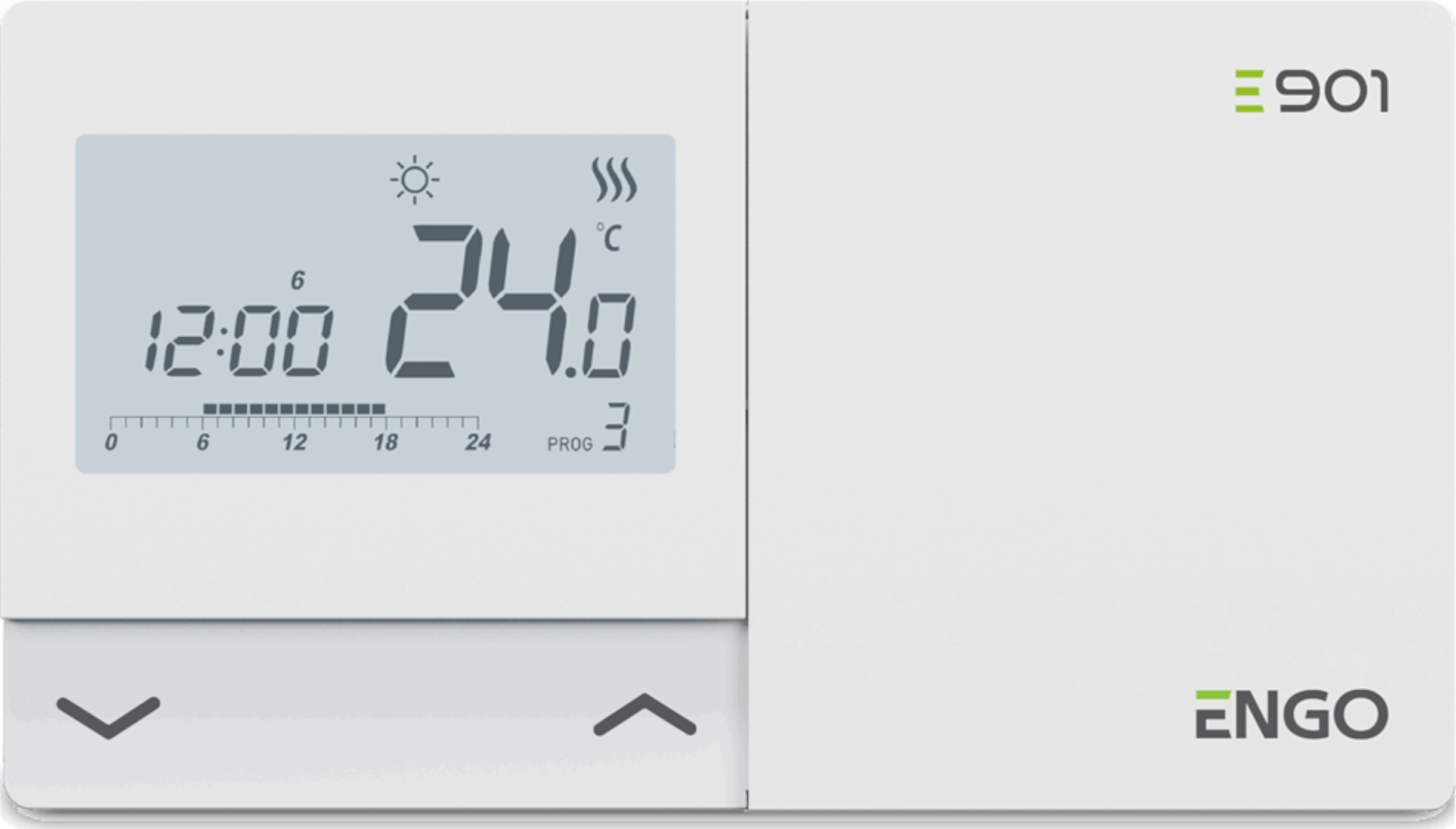 Engo Programowany, przewodowy regulator temperatury E901
