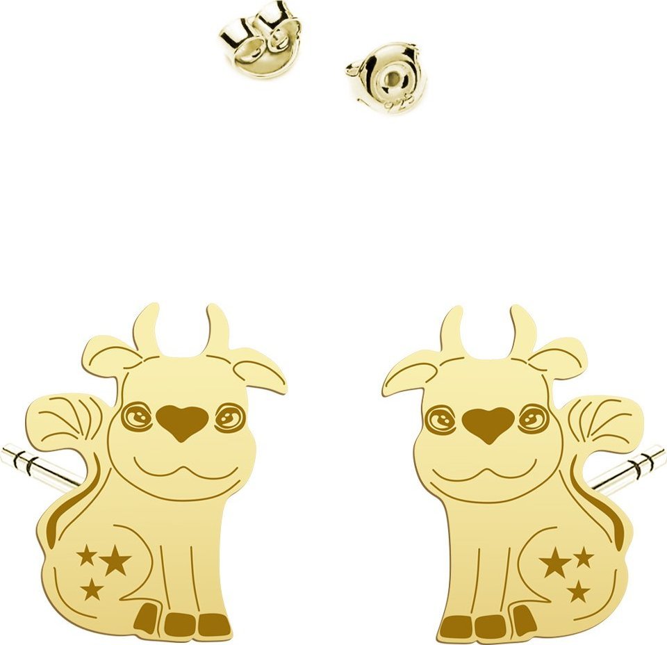 Radziszewska Jewellery Kolczyki Pozłacane Krówka
