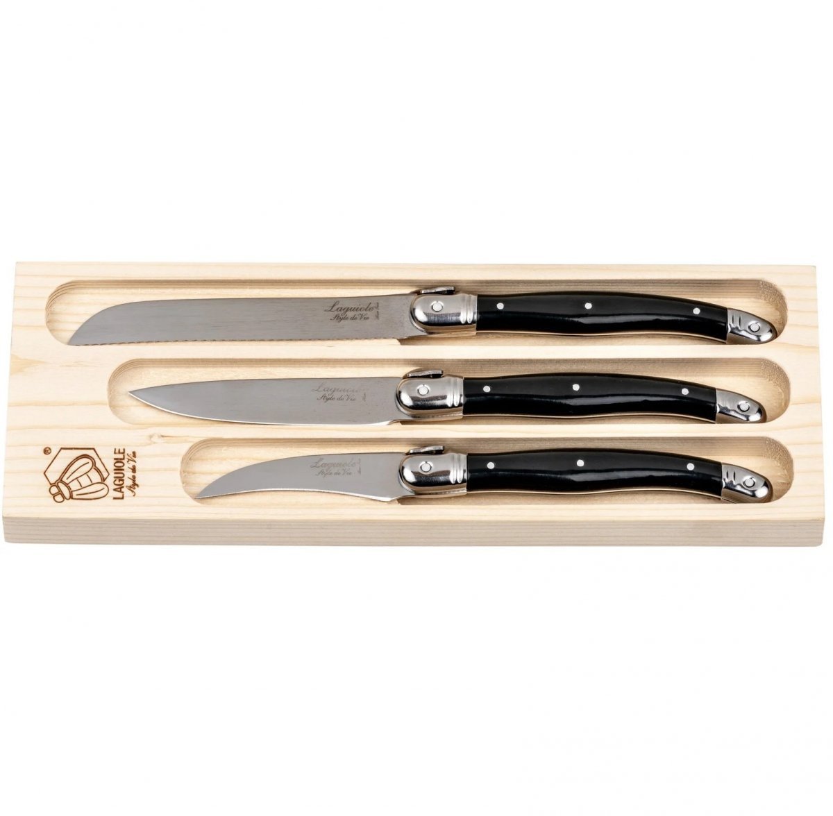 Zestaw noży Laguiole Style de Vie 3 szt., stal nierdzewna, precyzyjne