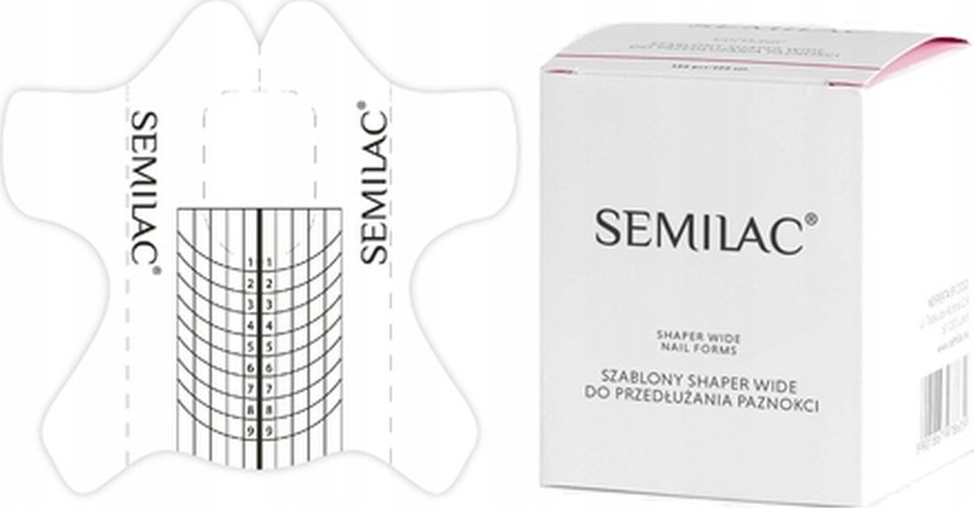 Semilac Szablony do przedłużania paznokci Semi HARDI Shaper WIDE - 500 szt