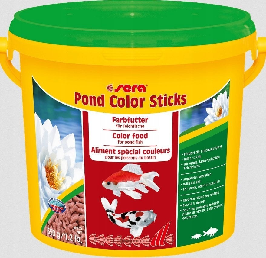 Sera Pond Color Sticks 3.800 ml, granulat - pokarm wybarwiający dla ryb stawowych