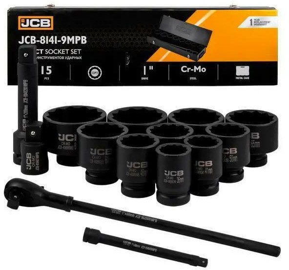 Zestaw narzędzi udarowych 15el. 1" (12-kątnych)