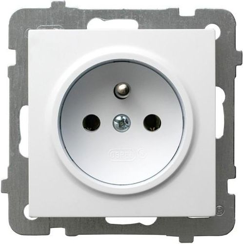 Ospel Gniazdo AS pojedyncze z uziemieniem białe (GP-1GZ/m/00)