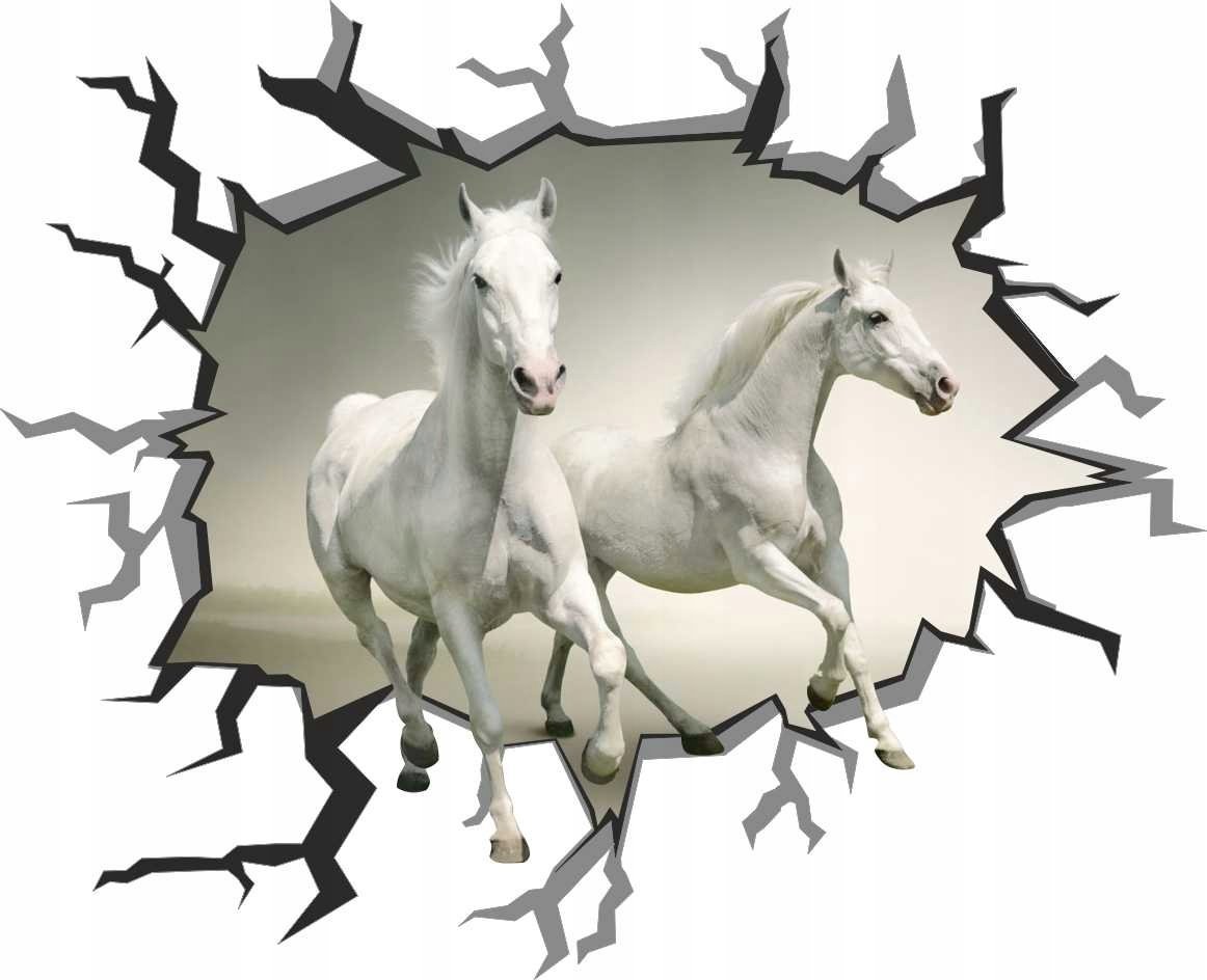 naSciane Naklejka ścienna 3D koń konie dziura w ścianie XL