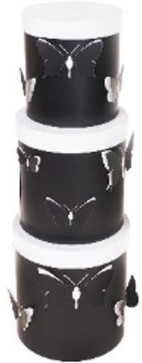 Pudełko Flower Box 3szt czarne serce ROZETTE