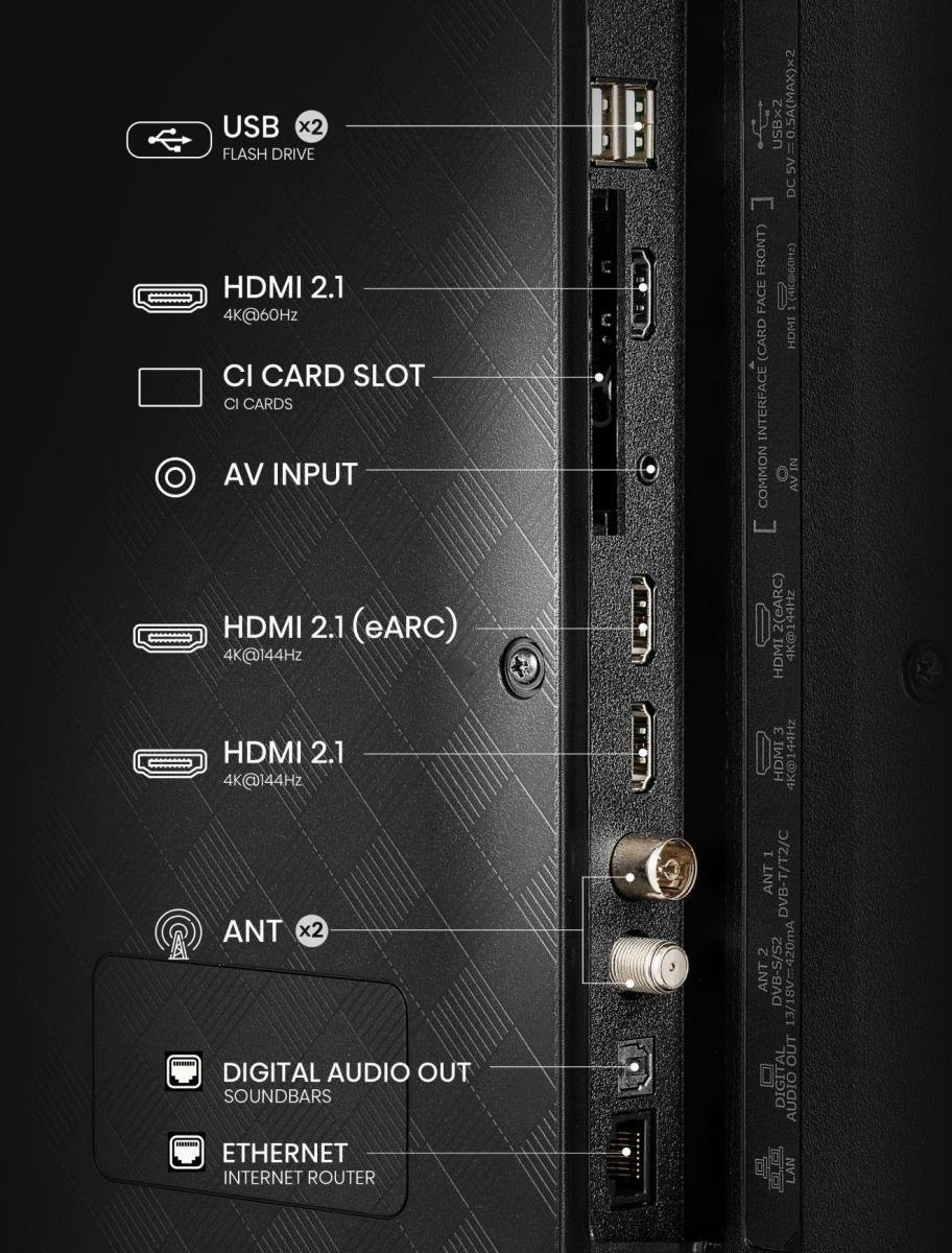 Telewizor Hisense 55E77Q PRO 139,7 cm (55") 4K Ultra HD Smart TV Wi-Fi Czarny