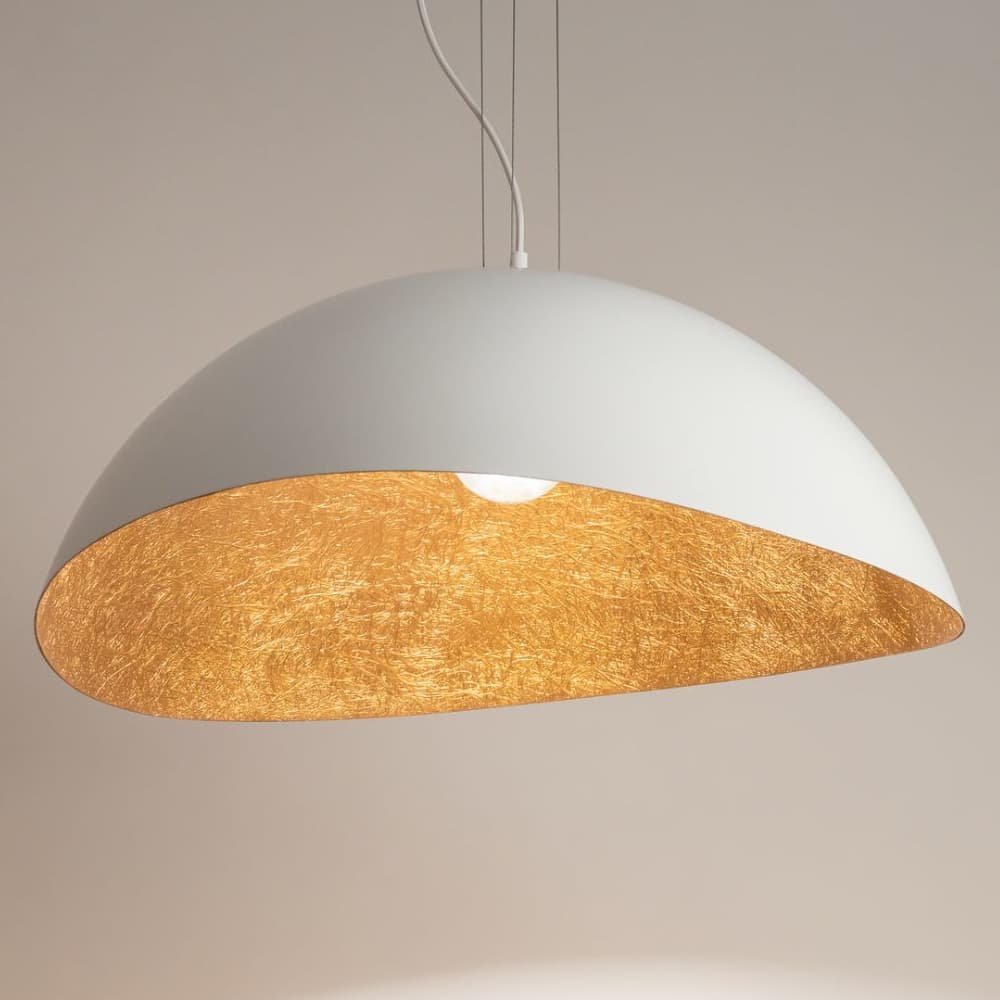 Lampa wisząca Sigma Lampa wisząca retro z żywicy SOLARIS 40623 Sigma biała miedziana