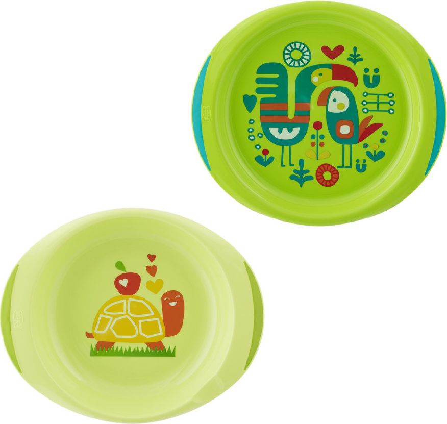 Chicco Zestaw 2 talerzy zielony