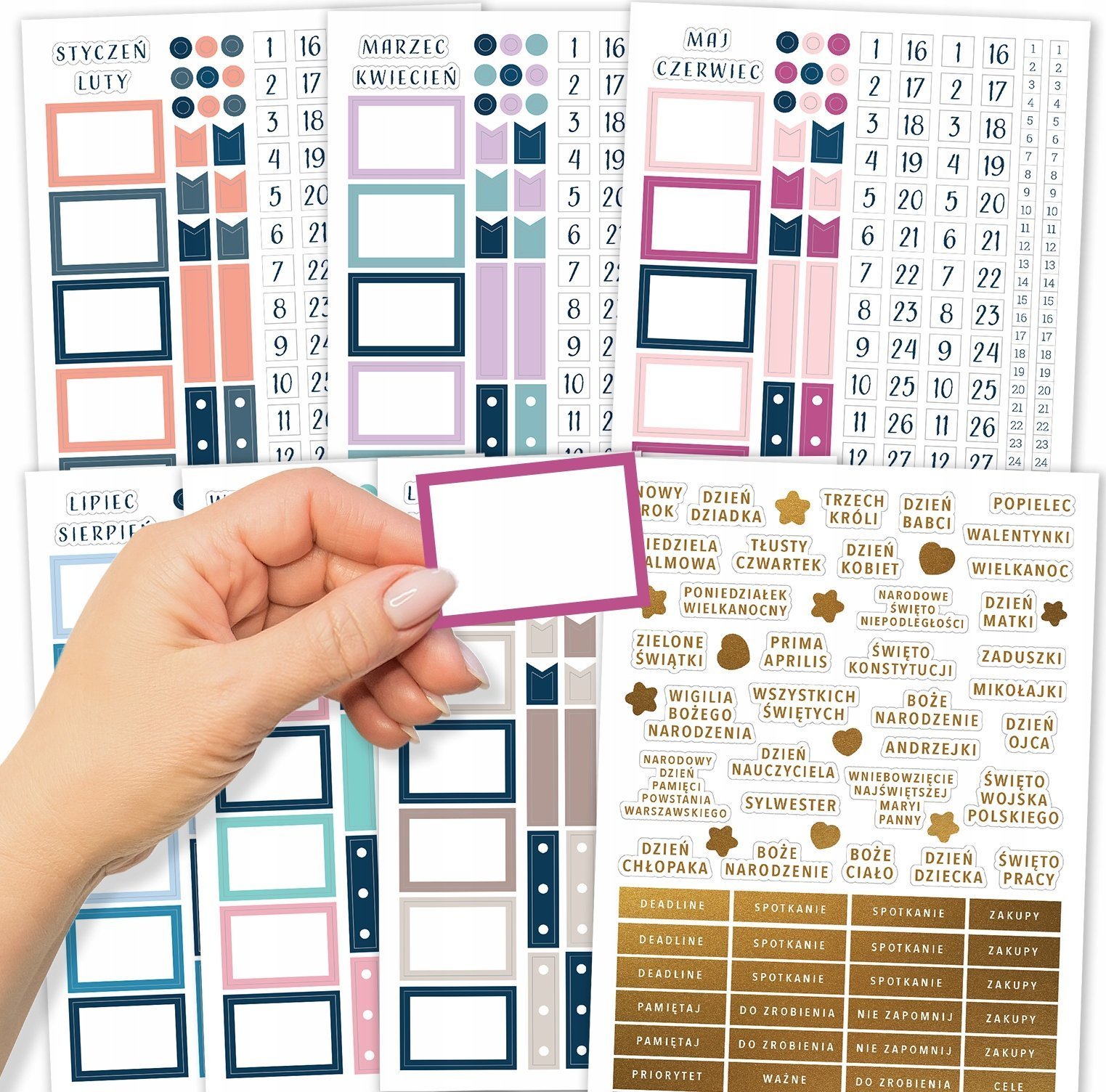 Naklejek do planerów i Bullet Journal 7 arkuszy