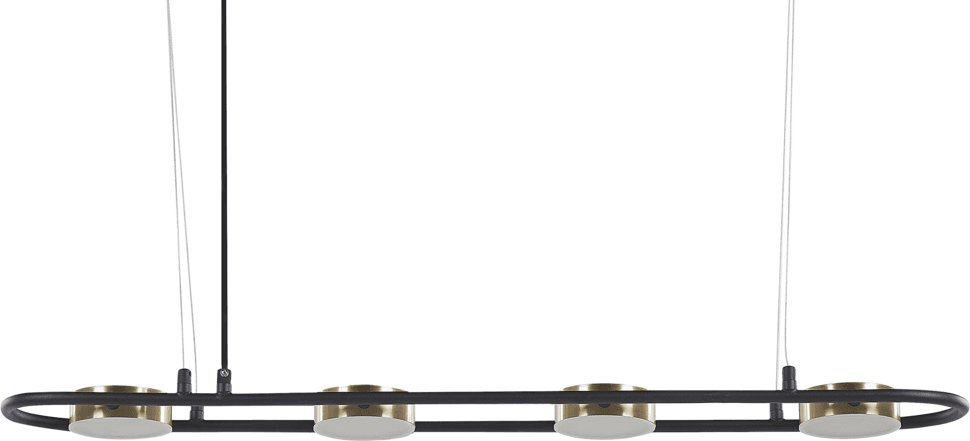 Lampa wisząca Beliani Lampa wisząca LED 4-punktowa metalowa czarno-mosiężna MALI