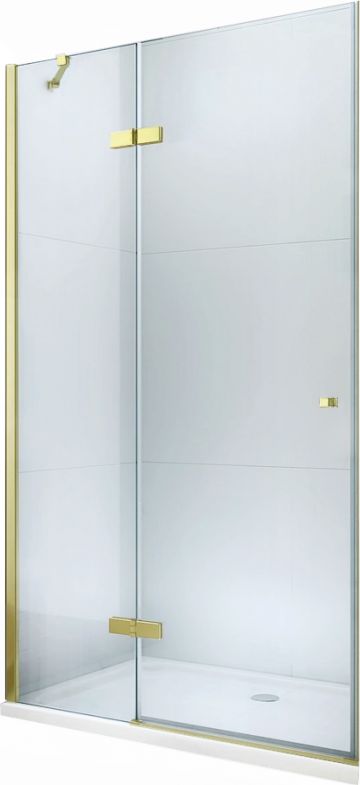 Mexen Mexen Roma drzwi prysznicowe uchylne 80 cm, transparent, złote - 854-080-000-50-00