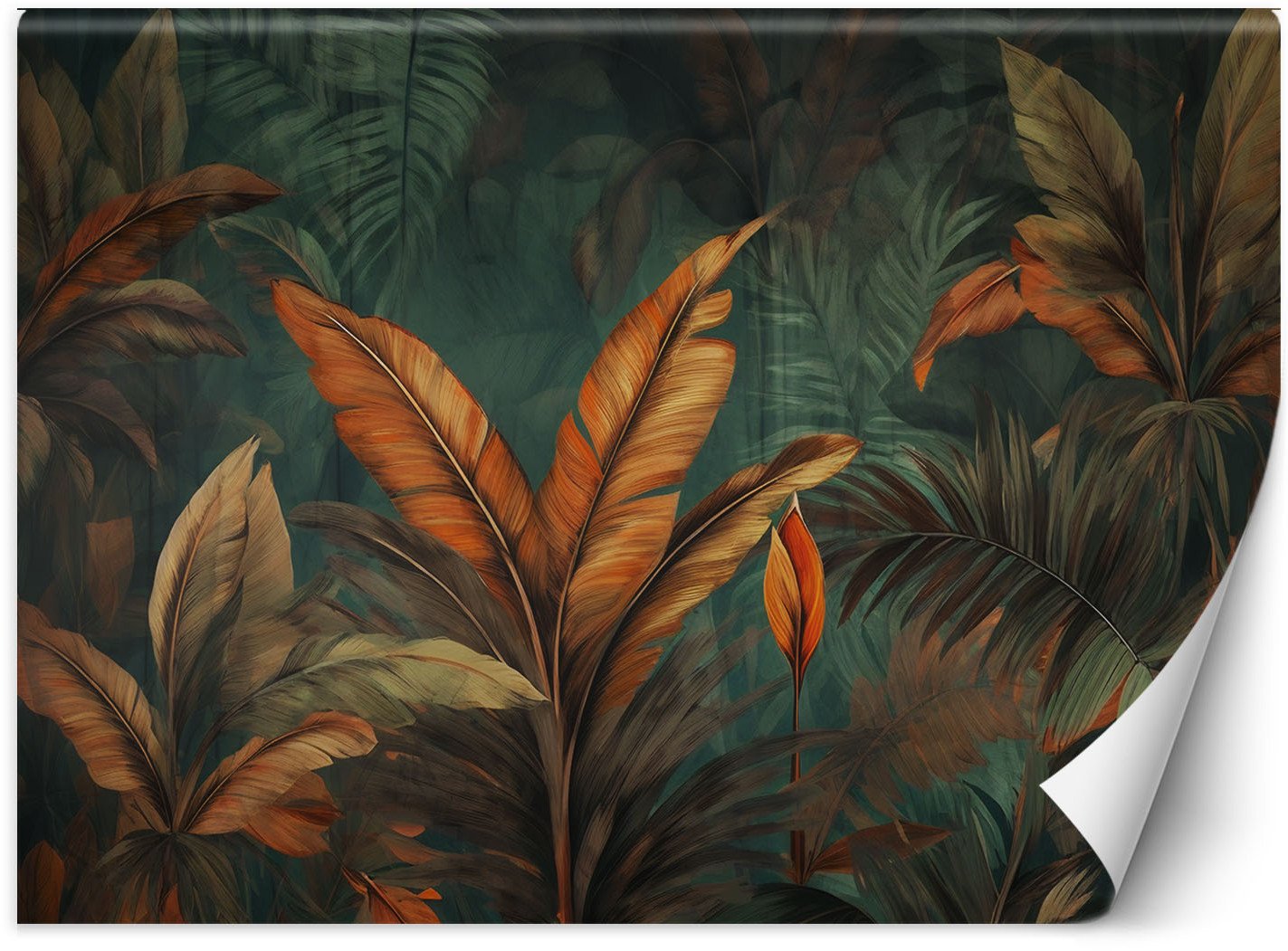 Feeby Fototapeta Tropikalne liście kwiaty 350x245 large