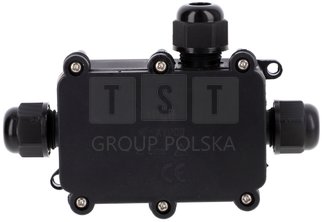 63.3 Puszka instalacyjna PI3P PG9-3P IP68 listwa zaciskowa pokrywa na wkręty kolor czarny 63.3