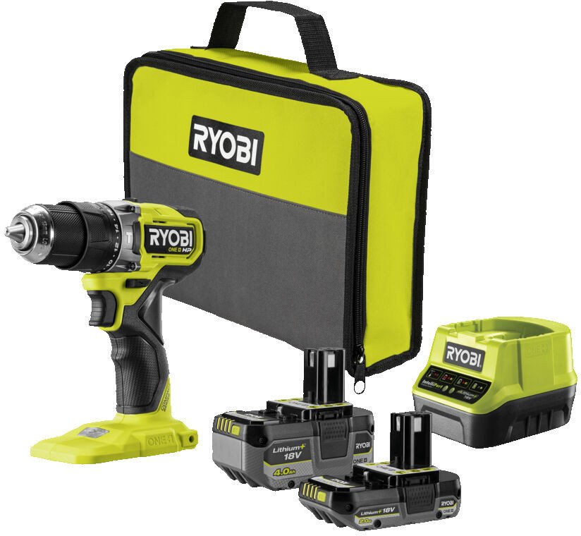Cordless impact drill RYOBI ONE+HP RPD18C1-242S, 18V, 2.0+4.0 Ah Li-ion, 60Nm