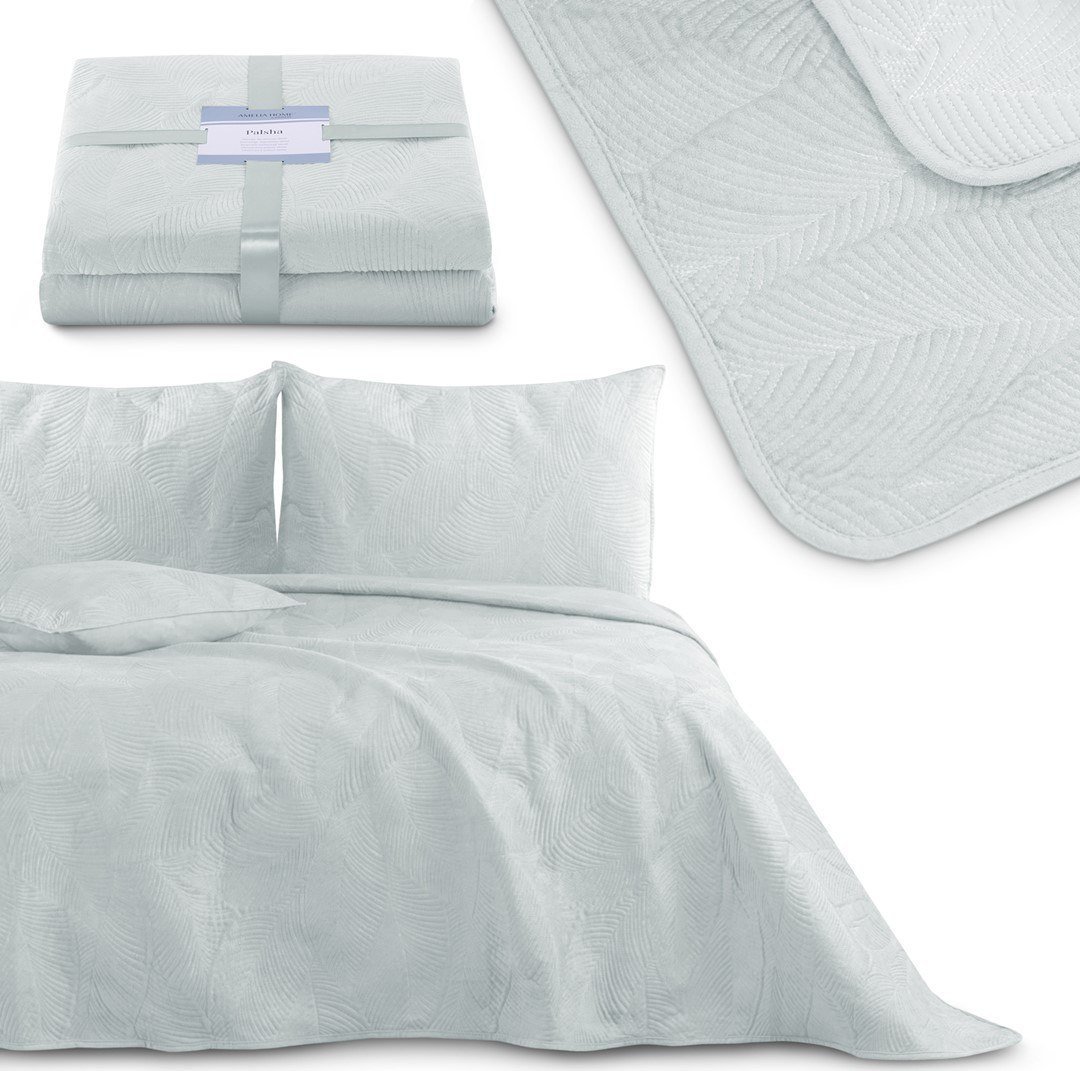 AmeliaHome AmeliaHome Narzuta dwustronna z przeszyciem PALSHA 220x240 szara