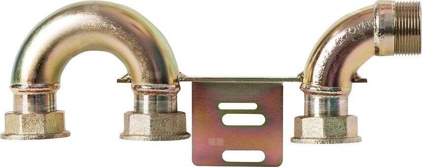 Monozłącze pod gazomierz G4/G6 130mm, śrubunek 5/4” x GZ 5/4” - z łukiem z lewej strony