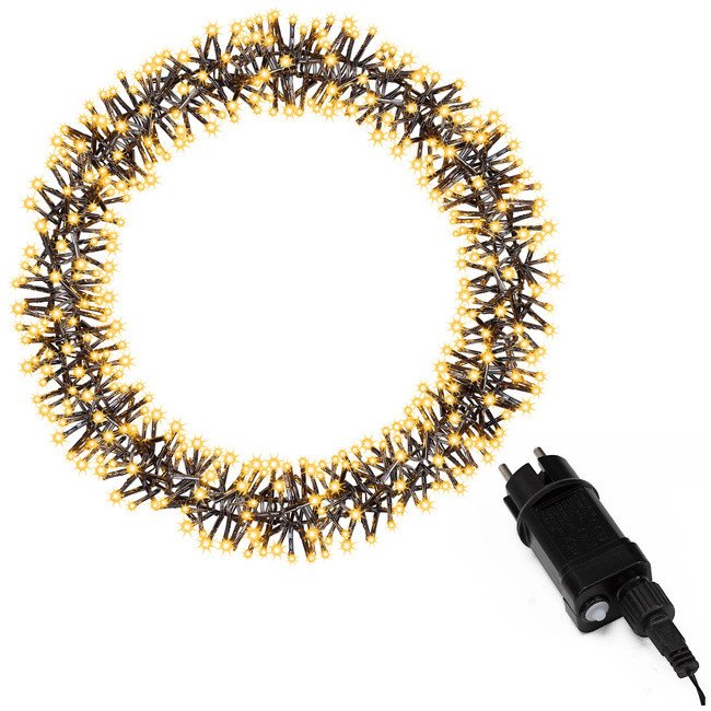 Dekoracja świąteczna Springos Wieniec świetlny 40 cm stroik świąteczny na drzwi 300 LED ciepły biały uniwersalny