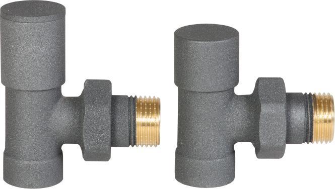 Invena KOMPLET ZAWORÓW GRZEJNIKOWYCH 1/2" GRAFIT INVENA