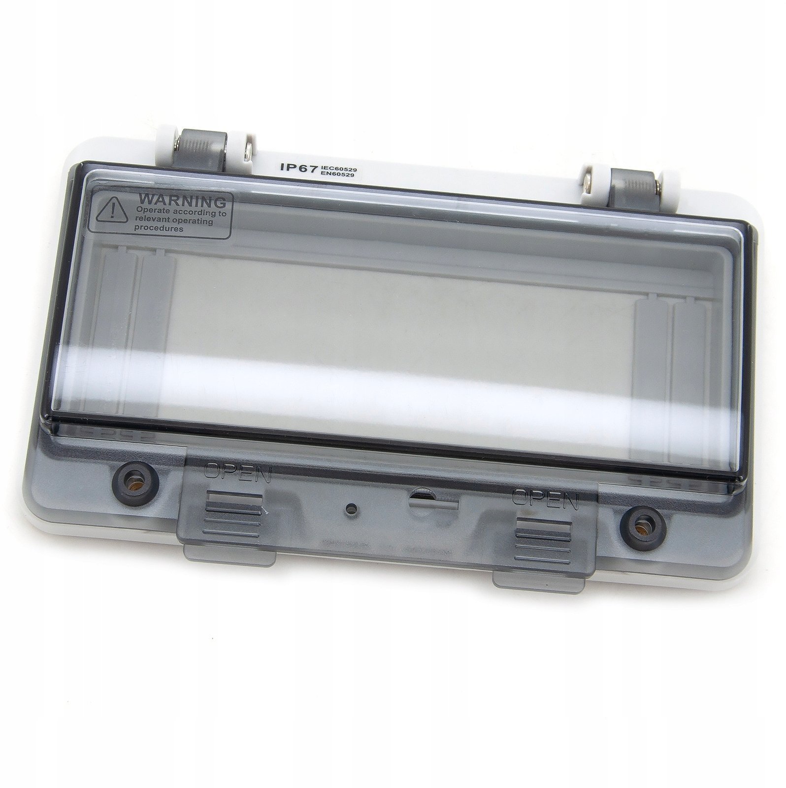 Schneider Electric Okienko inspekcyjne hermetyczne, IP67 8 modułów z szyną TH35 i uchwytem mocującym aparaturę modułową, W-IP67-8