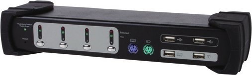 Przełącznik Equip KVM Switch 4x USB/PS2 Dual Monitor schwarz mit Audio - 331544