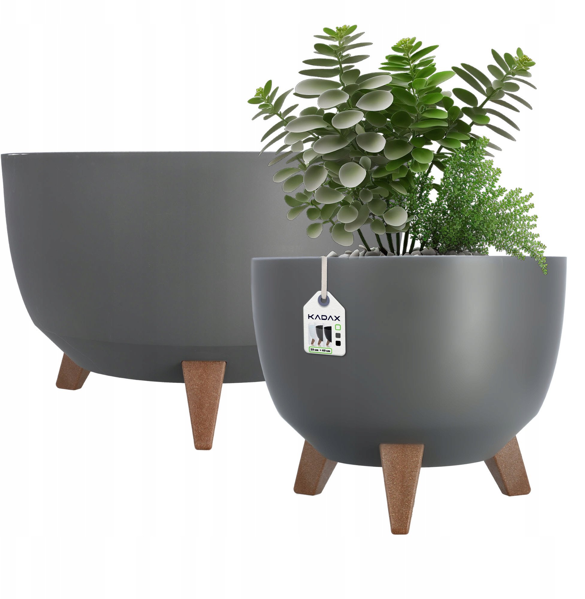 KADAX Doniczka Osłonka misa Wkład 29+40cm Antracyt