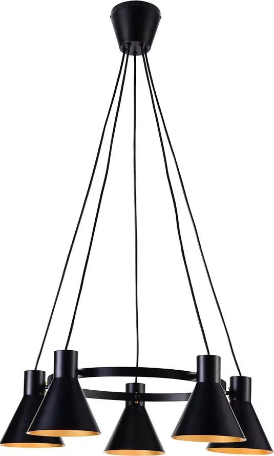 Lampa wisząca Lumes Czarna lampa wisząca industrialna do salonu - K107-Rago