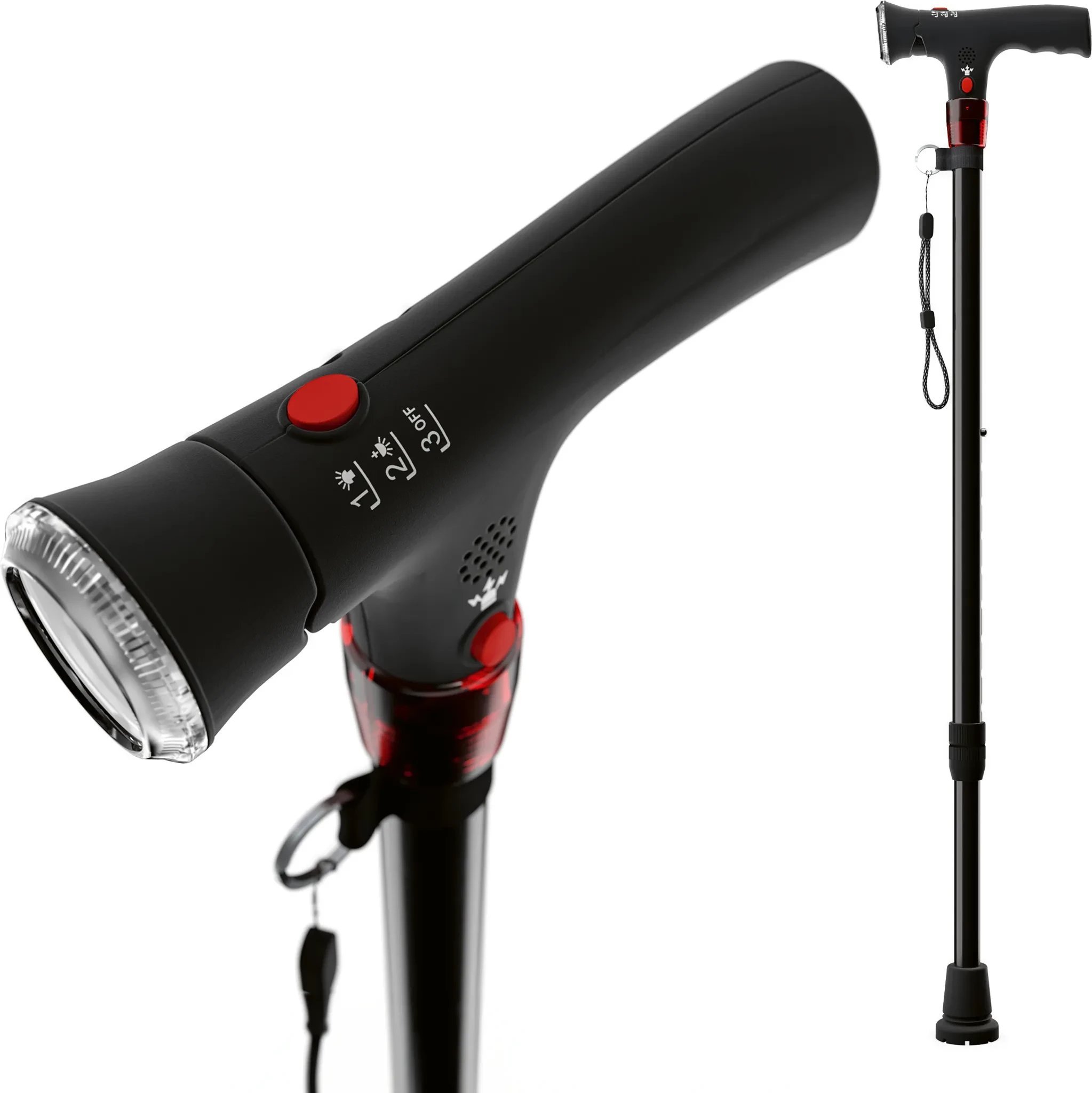 Weinberger Geh- und Wanderstock mit Licht und Panikalarm