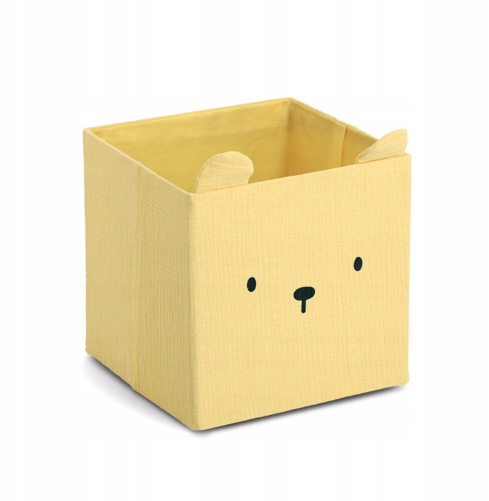 Pojemnik na zabawki muślinowy COZY KIDS z uszkami, 28 x 28 x 28 cm
