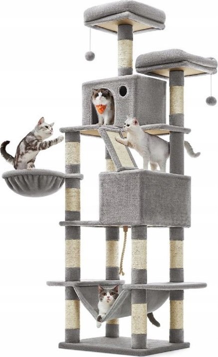 Drapak Dla Kota Legowisko Wieża Drzewko Budka Wysoki Szary XXXL