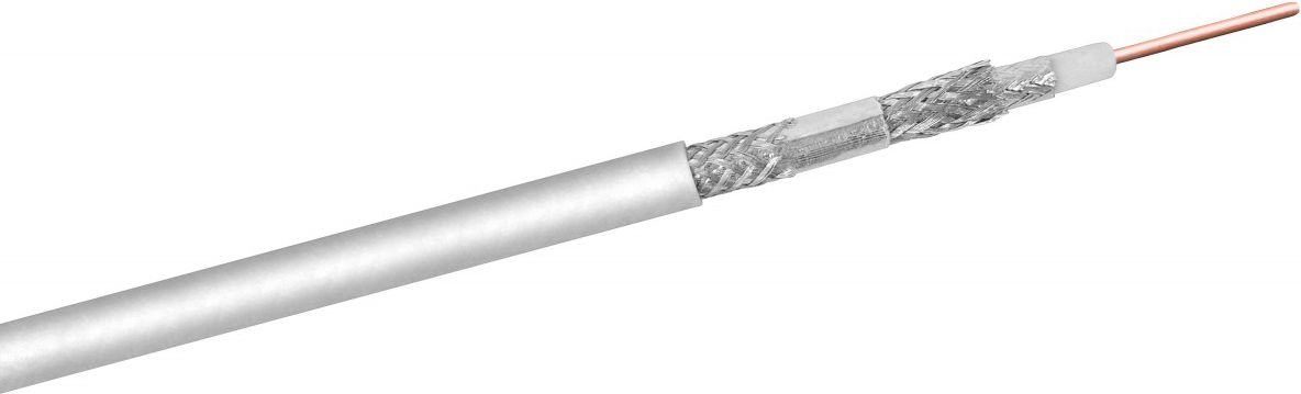Przewód Goobay koncentryczny 68-100dB, 25m, biały (51510)
