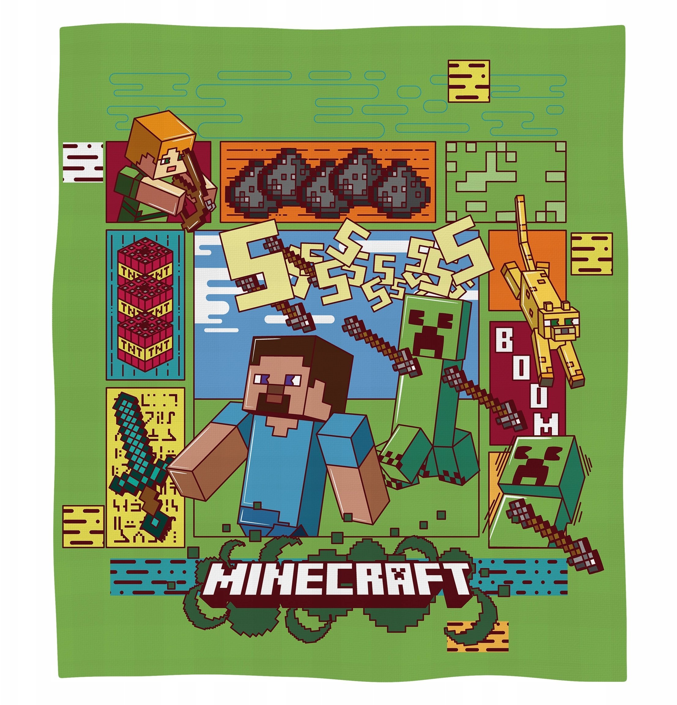 Stabilus Halantex dziecięcy koc Minecraft MNC-4134FB, 130x170 cm