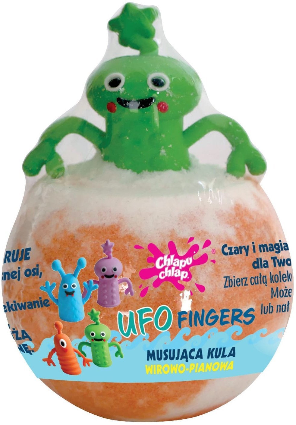 CHLAPU CHLAP Wirowo Pianowa Musująca Kula do kąpieli Ufo Fingers - zapach ananasowy