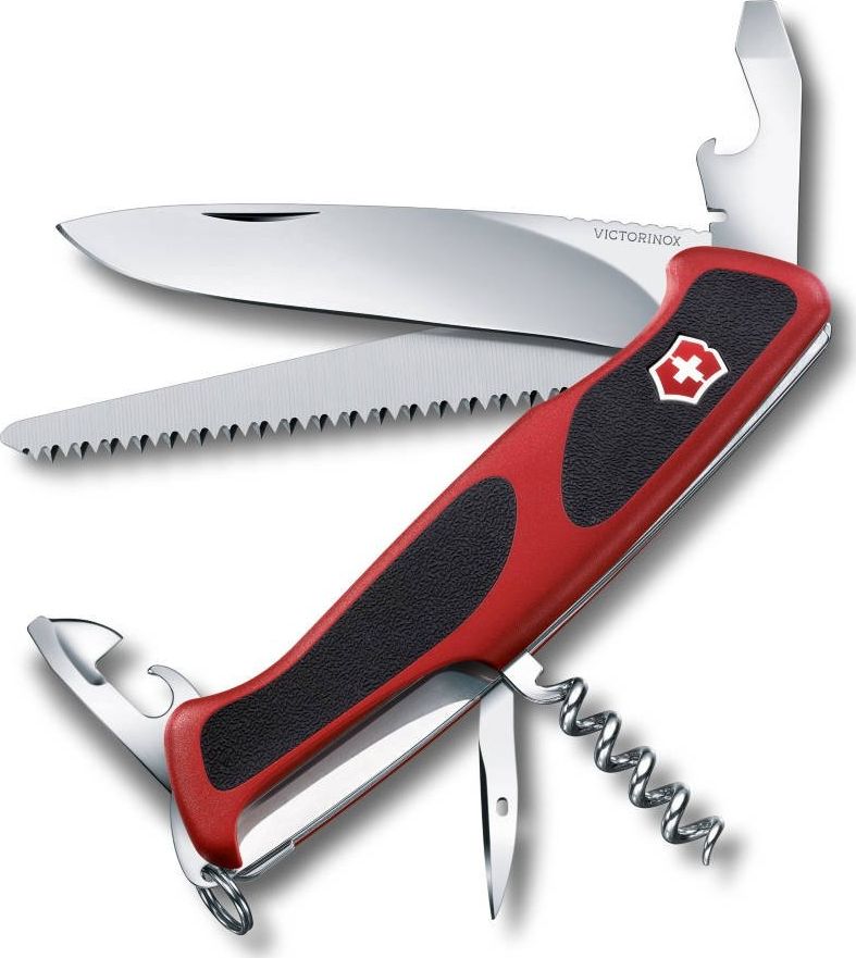 Victorinox Scyzoryk Victorinox RangerGrip 55, czerwono-czarny, 130 mm