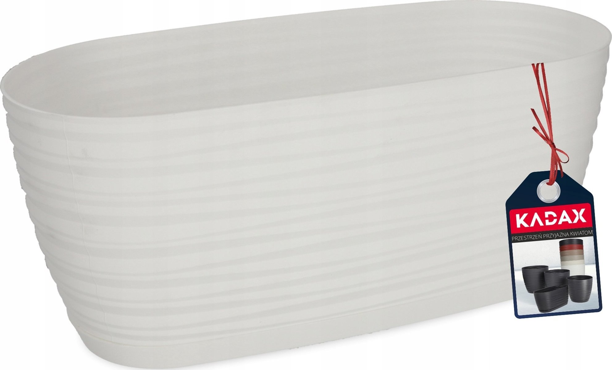 Kadax Doniczka Osłonka Na Kwiaty Podstawka Biała 27cm