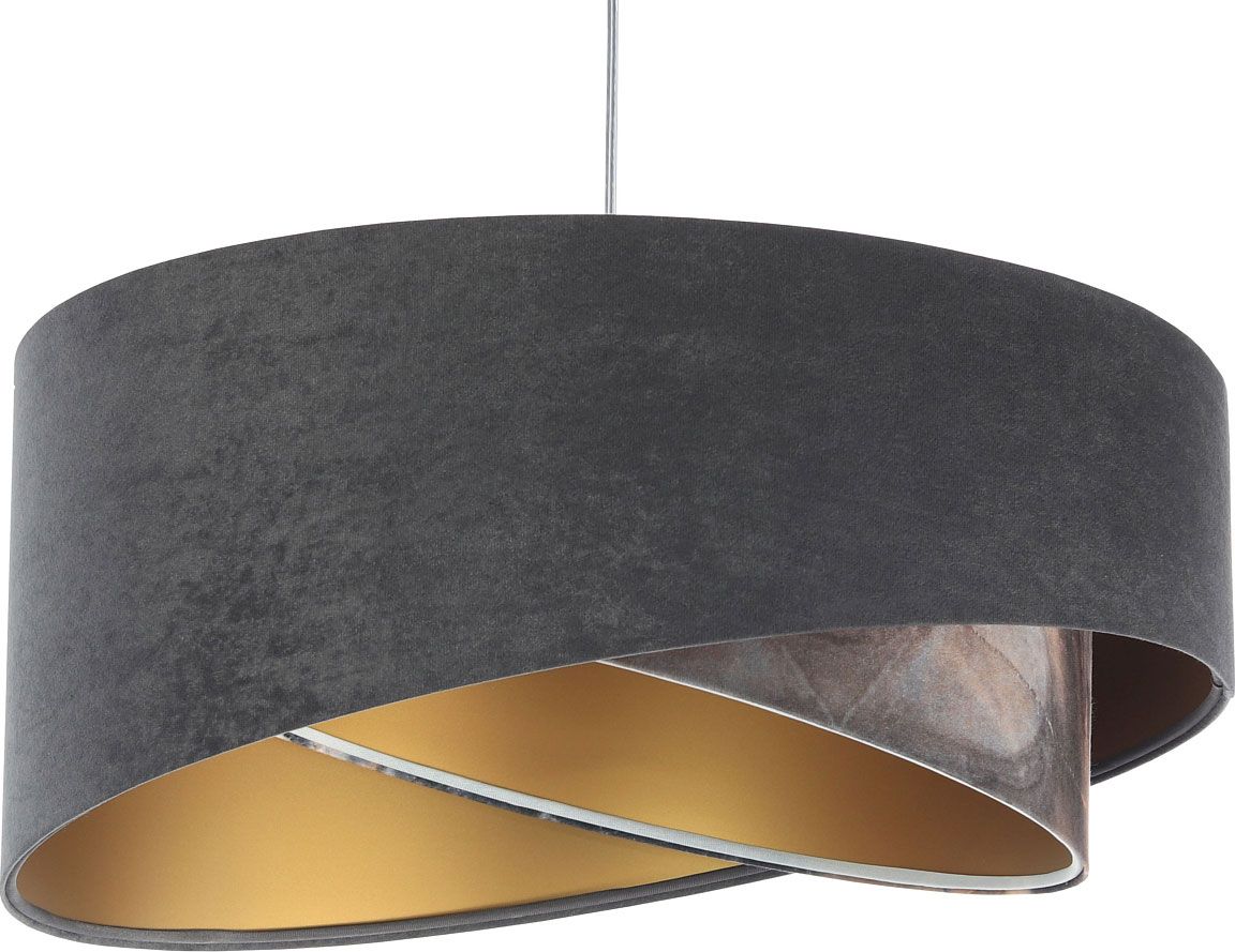 Lampa wisząca Lumes Szara welurowa lampa wisząca asymetryczna - EXX11-Gelva